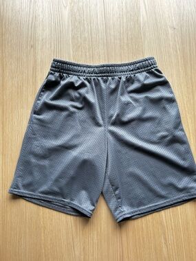 Grey Athletic Mesh Shorts Boys Lg 10-12 Husky